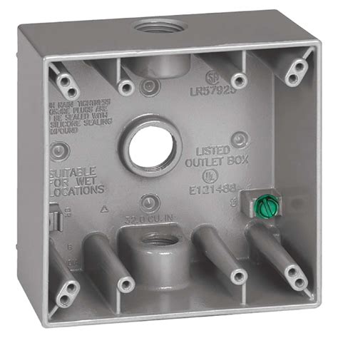 receptacle box grey 2 gang 1 2 inch metallic|2 gang metal weatherproof box.